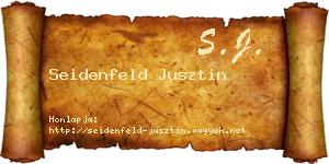 Seidenfeld Jusztin névjegykártya